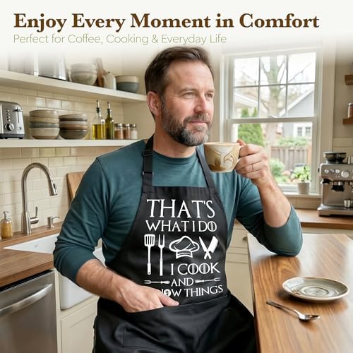 Funny Cooking Apron for Men, That’s What I Do I Cook and I Know