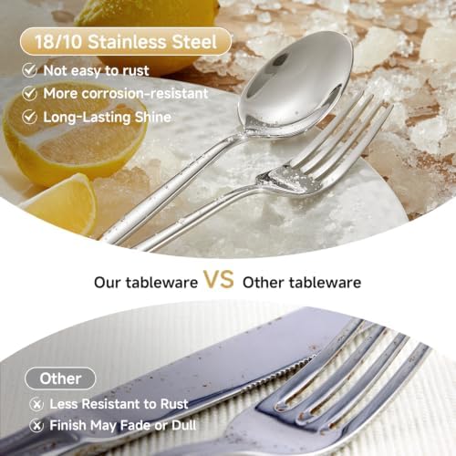 KINGSTONE 4-Piece Salad Fork Set,18/10 Stainless Steel Dessert Forks