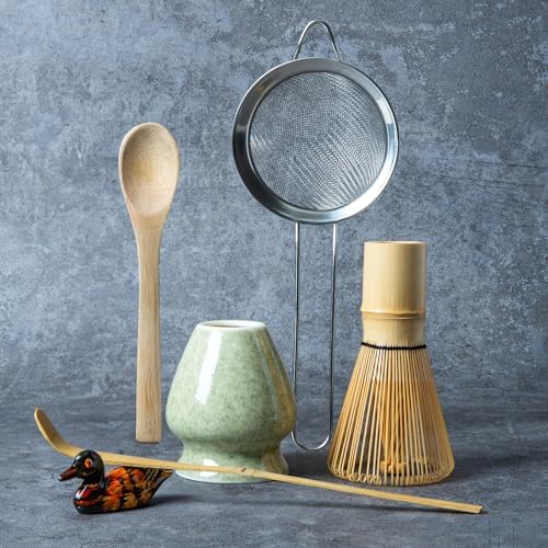 Matcha Whisk Set, Matcha Making Kit Whisk (Chasen Holder), Ceramic
