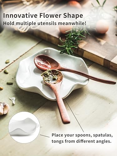 Spoon Rest for Stove Top, 5.2" Ceramic Kitchen Cooking Spoon Holder