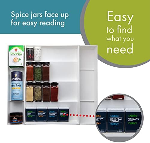 Dial Industries Expandable Kitchen Drawer Spice Jar Organizer Tray