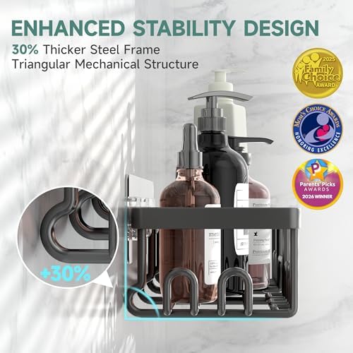 Veken Shower Caddy 6-Pack, Black
