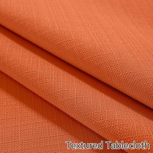 SASTYBALE Textured Fall Tablecloth Rectangle 52x70 Inch, Rust/Burnt