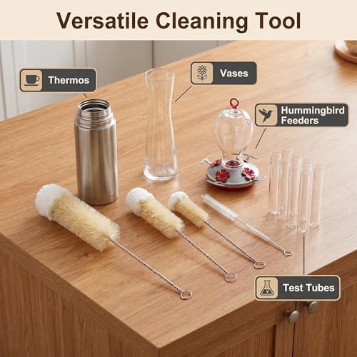 Narrow Bottle Brush Set Small Bottle Brushes Thin Long Handle Bottle
