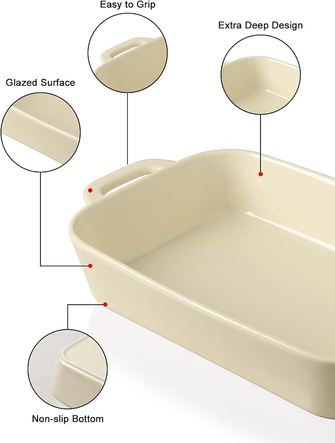 Sweejar Ceramic Bakeware Set, 9x13 Rectangular Baking Dish - Image 5