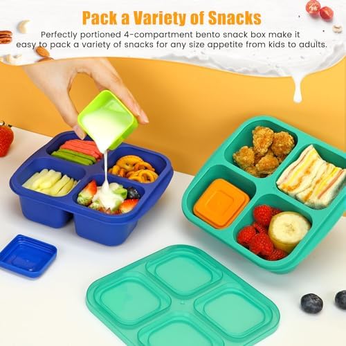 Caperci Lunchable Snack Containers - 4 Pack Bento Snack Boxes