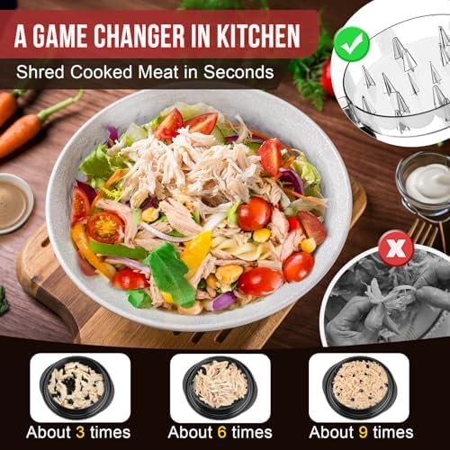 SoulLife 8-Inch Chicken Shredder Tool, Black