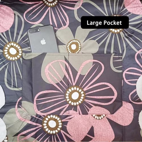DILLMAN 2 Pack Floral Aprons with Pocket Blooming Womens Waterproof