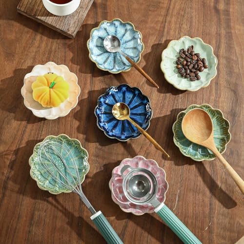 Set of 2 Ceramic Coffee Spoon Rest for Coffee Bar, Cute Cooking Spoon