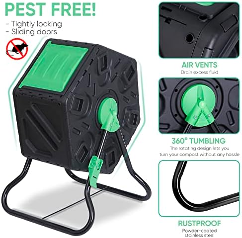 18.5 Gallon Outdoor BPA Free Compost Tumbler