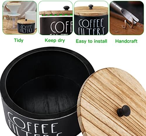 MINCORD Coffee Filter Holder Storage Container Dispenser with Lid &