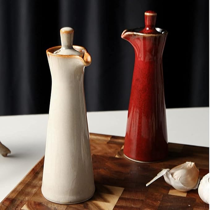 Small Ceramic Olive Oil Dispenser Bottle - Image 5