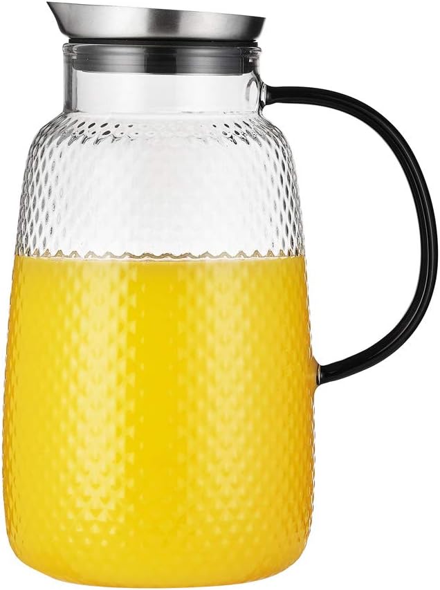 Purefold Pitcher with Lid, Glass Jug with Stainless Steel Lid - Image 8
