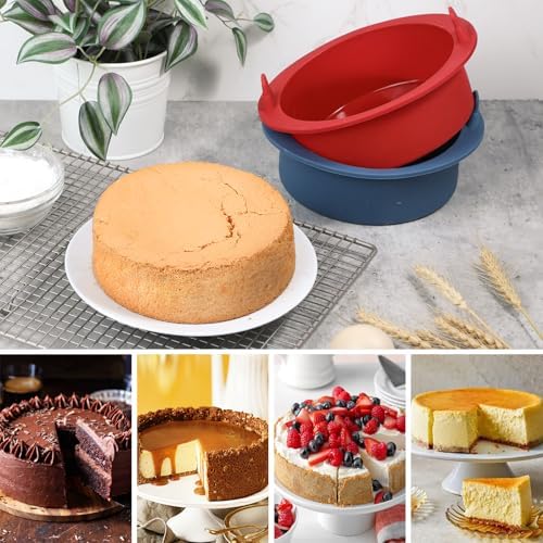 Webake 6 Inch Air Fryer Round Cake Pans for Baking, Nonstick Silicone