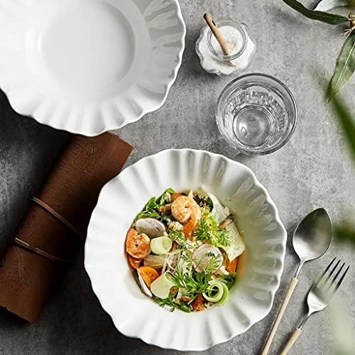 Pasta Bowl Oblique Salad Bowl Ceramic Large Fruit Bowl White Soup