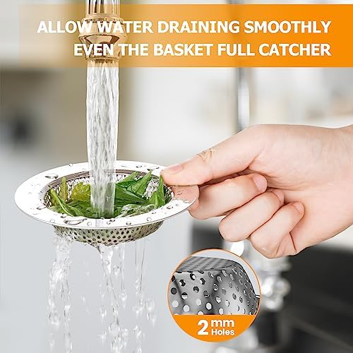 Huntonry Sink Stopper and Drain Strainer, 2PCS, 3-1/2 Inch