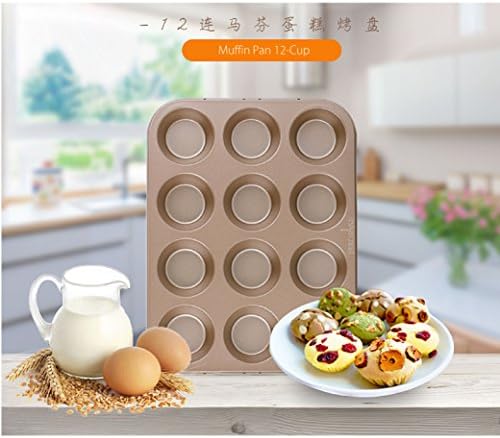 12-Cup Standard Muffin Pan, Nonstick Carbon Steel Cupcake Tin