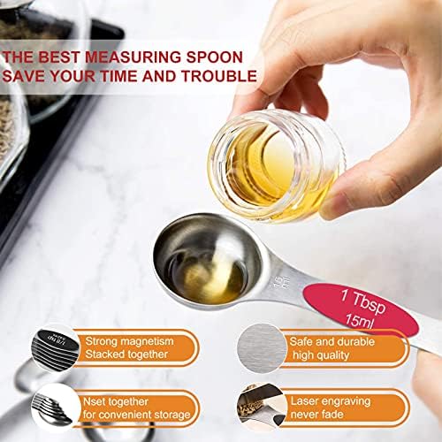 NIUTA® Magnetic measuring spoons set®, stackable on both sides