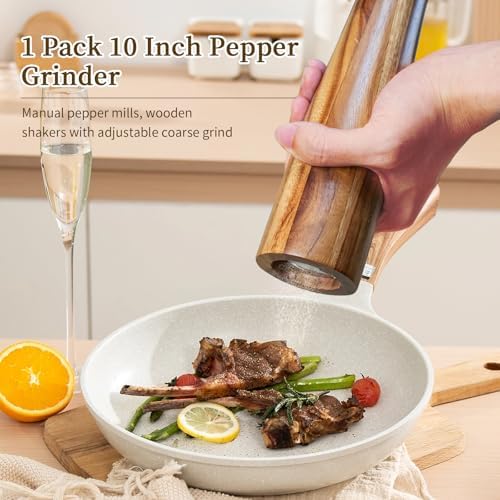 XWXO 10-Inch Acacia Wood Salt and Pepper Grinder