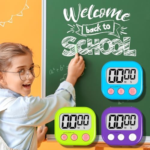 ZILLEEN Digital Kitchen Classroom Timers for Kids Cooking 6pcs Blu Grn