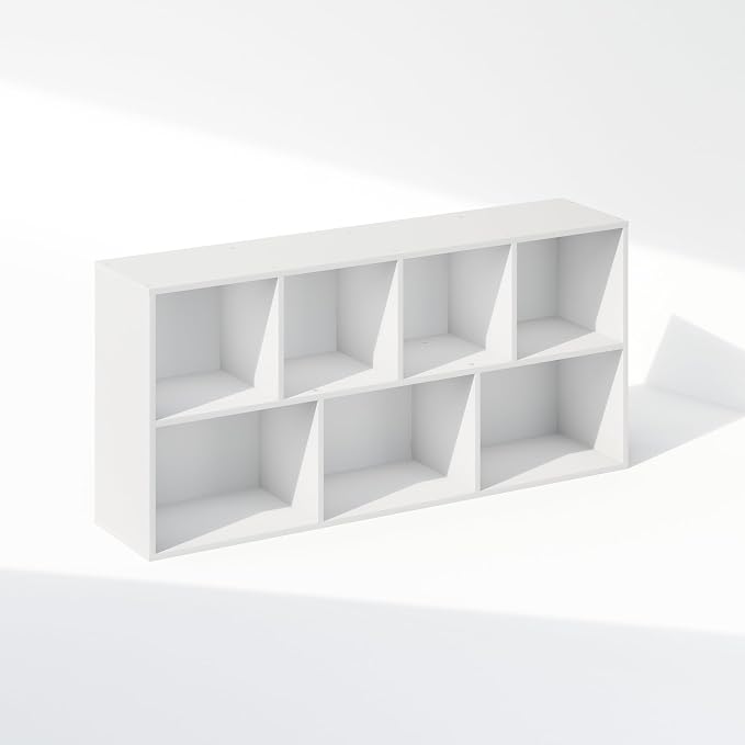 Furinno Reed Closet Organizers and Storage, 7-Cube Closet Organizer, Open Shelf - Image 7