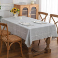 Gernaice Plaid Cotton Linen Rectangle Tablecloth 36" x 55" Grey