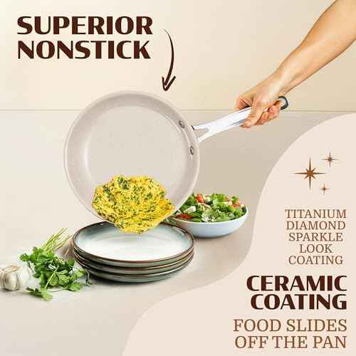 GRANITESTONE Ceraluxe 20 Pc Ceramic Cookware Set, Diamond Reinforced