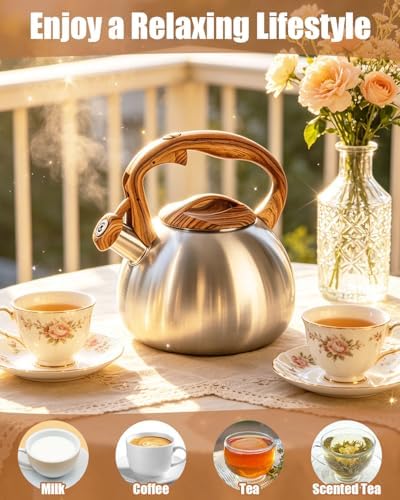 Misswater Tea Kettle for Stove Top,3.1QT Whistling Tea Kettle