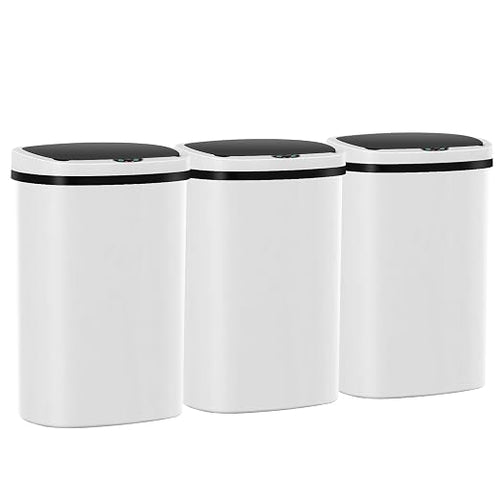 13 Gallon Trash Can, 50Liter Plastic High-Capacity Automatic Kitchen Trash Can by Home