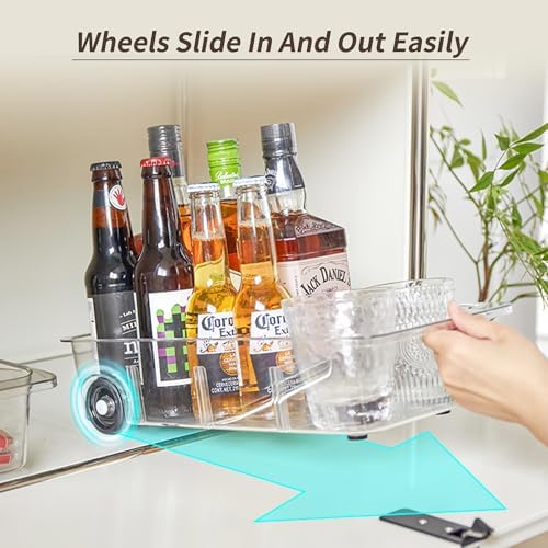 Roll-Out Refrigerator Organizers and Storage, 3 Pack Drawer Fridge