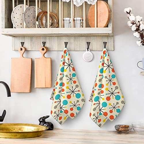 Mid Century Fifties Modern Atomic Retro Kitchen Dish Towels Set of 2