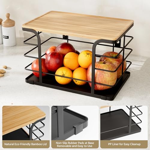 2 Pack Potato and Onion Storage Bin,Stackable Pantry Organizers and