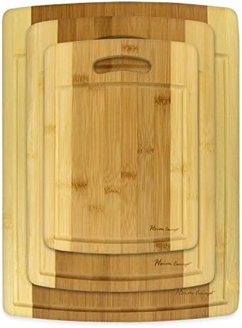 Heim Concept Organic Bamboo Cutting Boards 3PC Set, Various Convenient