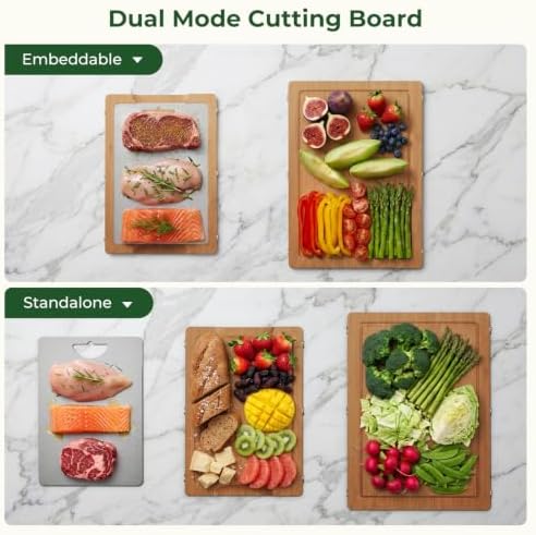 Formaldehyde Free, Glue Free, Bamboo Pure Titanium Cutting Board Set