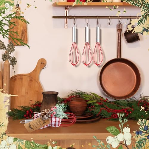 FoldTier 12 Sets 8 Inches Christmas Whisk Baking Supplies Gifts Sets