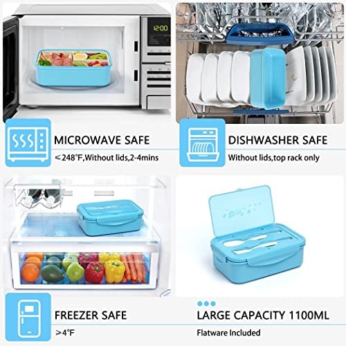 LOVINA Bento Lunch Box for Adults Kids - 1100ML/Built-in Utensil