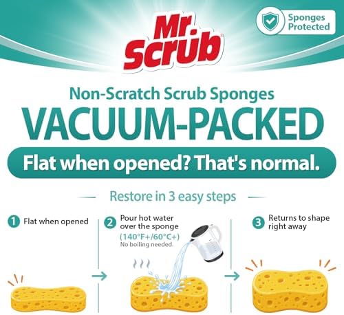 Mr. Scrub Sponges Kitchen Scrub Dish Sponge, 12 Pack