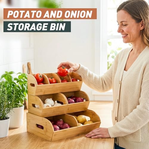 Onion Storage, Potato Storage, Potato and Onion Storage Bin, 3 Tier