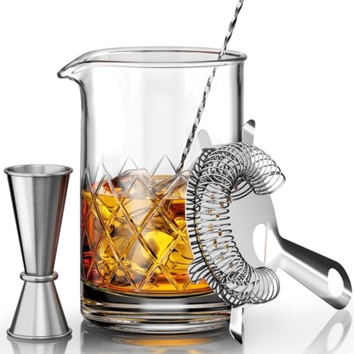 MOFADO. Premium Crystal Cocktail Mixing Glass Set - Professional