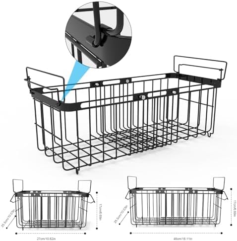 Freezer Organizer Bins, 2 Pack Expandable Stackable Hangable Chest