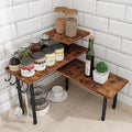 Homode 3-Tier Corner Countertop Organizer, Rustic Brown