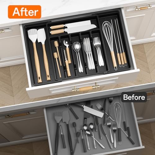 RoomHacks Large Silverware Organizer,Expandable Utensil Drawer