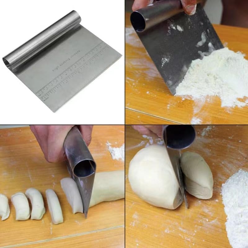 Pro Dough Pastry Scraper/Cutter/Chopper Stainless Steel Mirror