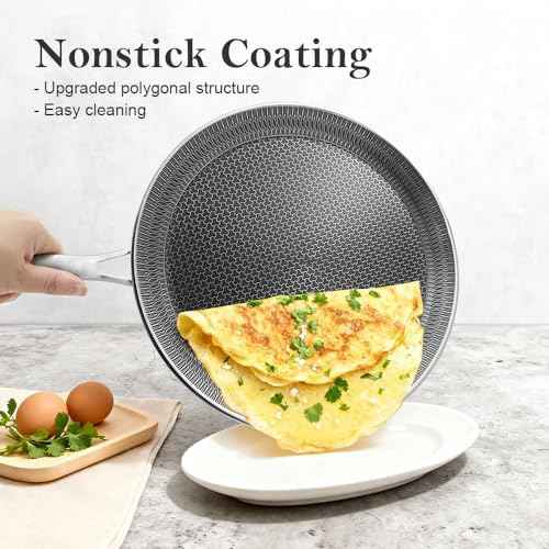 10-Inch Stainless Steel Round Griddle Pan, Nonstick Crepe Pan with