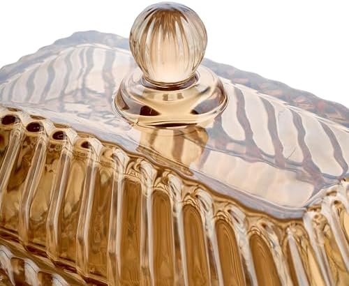 Champagne Glass Butter Dish with Lid - Elegant Ribbed Butter Holder