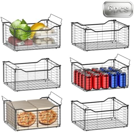 Freezer Organizer Bins,6 Pack Large Deep Freezer Organizer Bins for