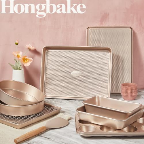 HONGBAKE 22-Piece Baking Pans Set Nonstick, Stackable Non Toxic