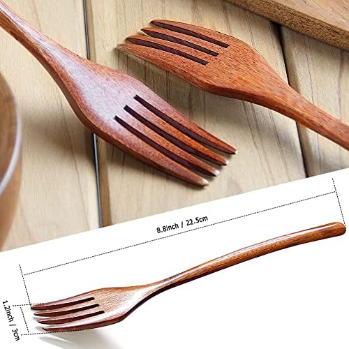 Wooden Forks, AOOSY 6 Pcs Eco-friendly Japanese Wood Salad Dinner
