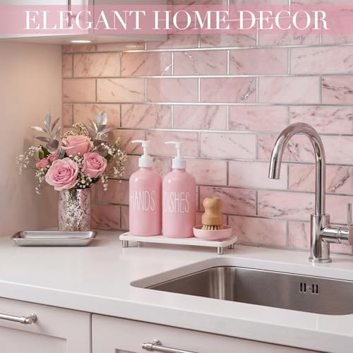 Pink Hands Glass Soap Dispenser