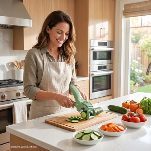Fruit and Vegetable Slicer, Stainless Steel Blades, 2 Pack